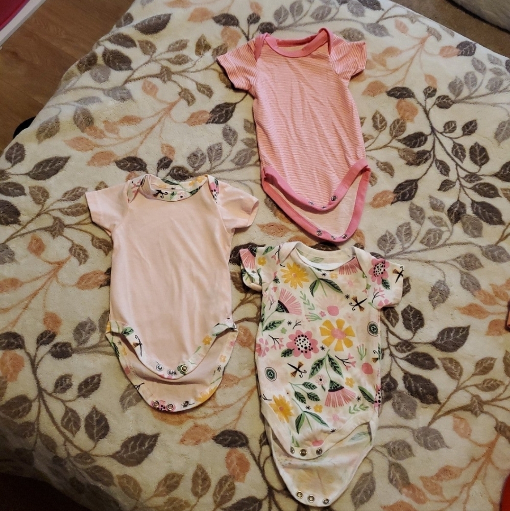 0-3 M Baby Girl Onsies